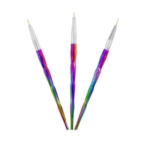 Πινέλα Nail Art Πολύχρωμα Σετ 3 Τεμαχίων